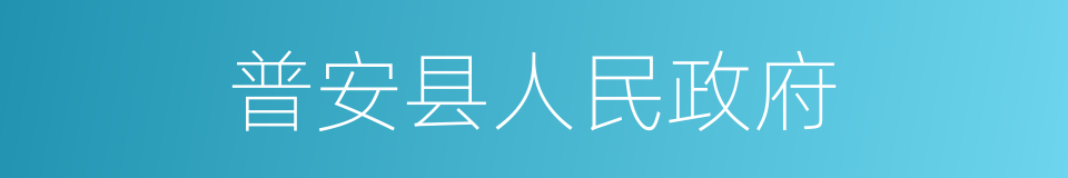 普安县人民政府的同义词