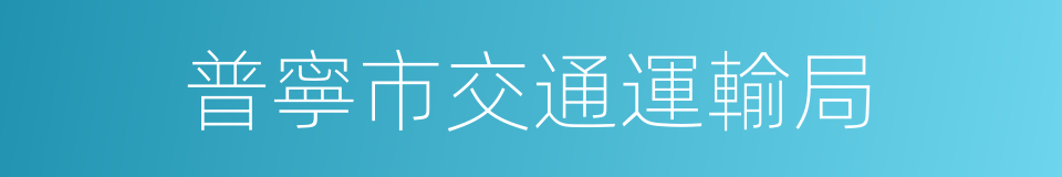 普寧市交通運輸局的同義詞