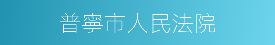 普寧市人民法院的同義詞