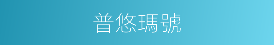 普悠瑪號的同義詞