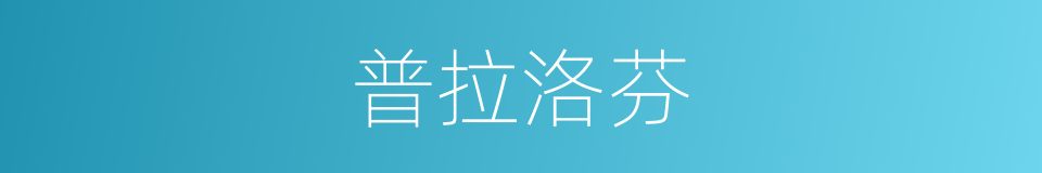 普拉洛芬的同义词