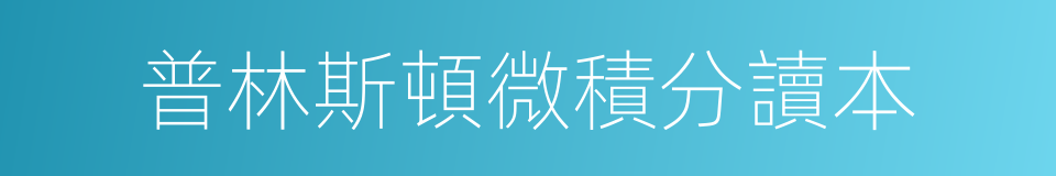 普林斯頓微積分讀本的同義詞