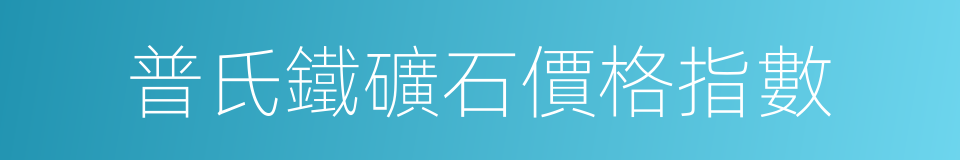 普氏鐵礦石價格指數的同義詞