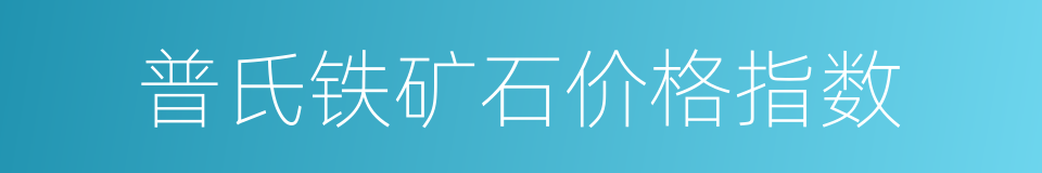 普氏铁矿石价格指数的同义词