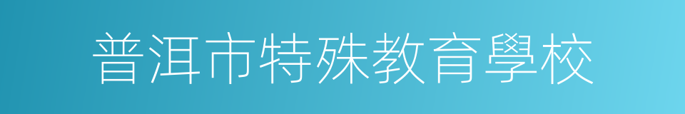 普洱市特殊教育學校的同義詞