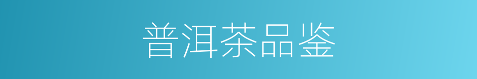 普洱茶品鉴的同义词