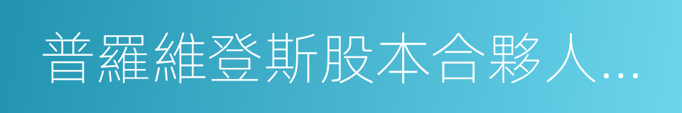 普羅維登斯股本合夥人公司的同義詞