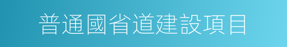 普通國省道建設項目的同義詞