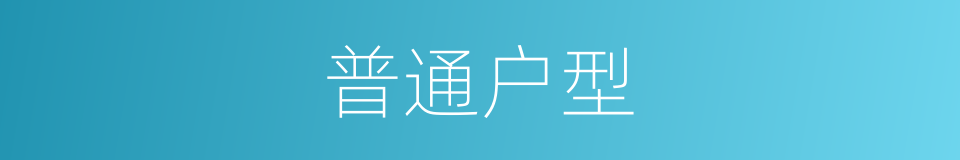 普通户型的同义词