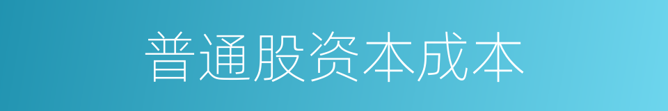 普通股资本成本的同义词