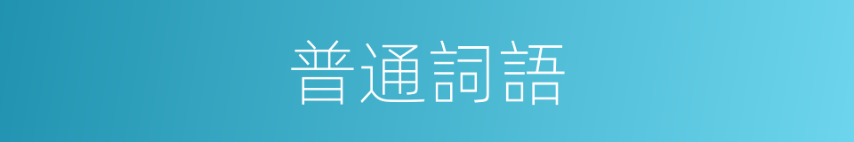 普通詞語的同義詞