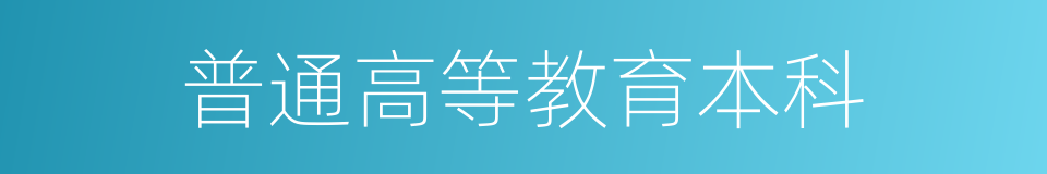 普通高等教育本科的同义词