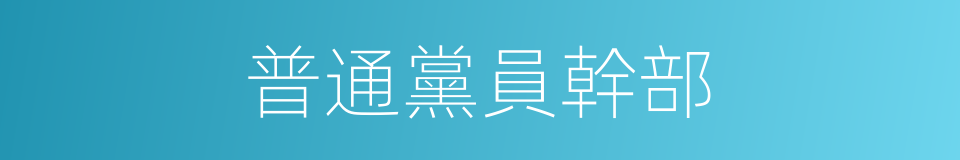 普通黨員幹部的同義詞
