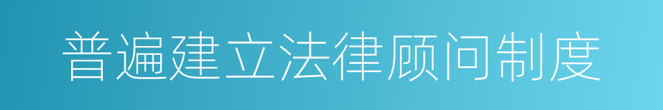 普遍建立法律顾问制度的同义词