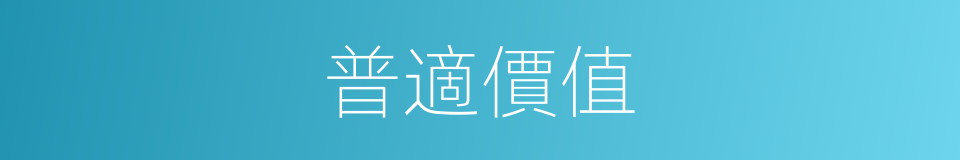 普適價值的同義詞