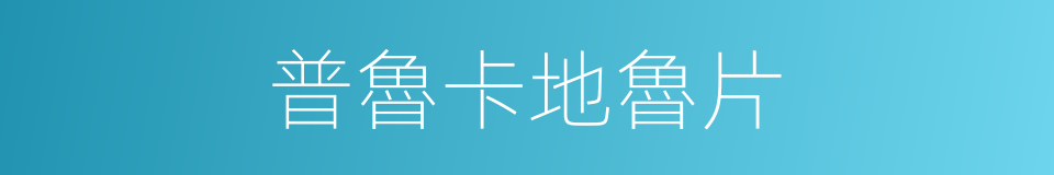 普魯卡地魯片的同義詞