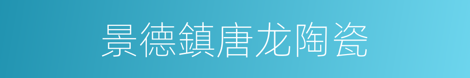 景德鎮唐龙陶瓷的同義詞