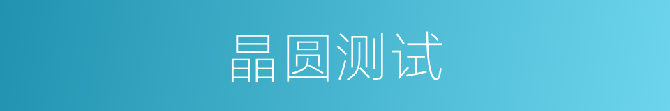 晶圆测试的同义词