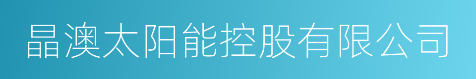 晶澳太阳能控股有限公司的同义词