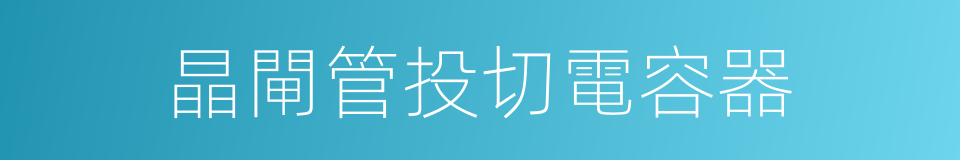 晶閘管投切電容器的同義詞