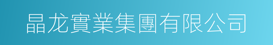 晶龙實業集團有限公司的同義詞