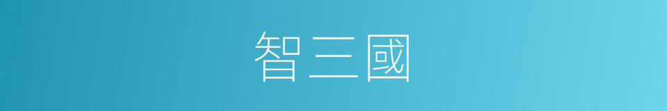 智三國的同義詞