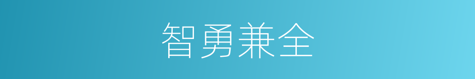 智勇兼全的意思