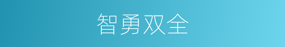 智勇双全的意思