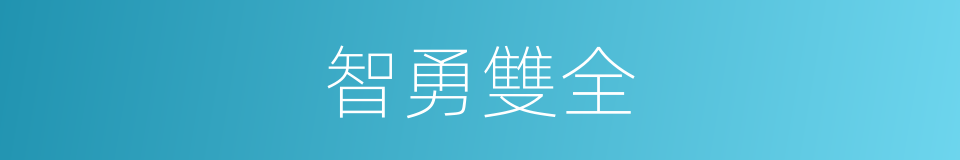 智勇雙全的意思