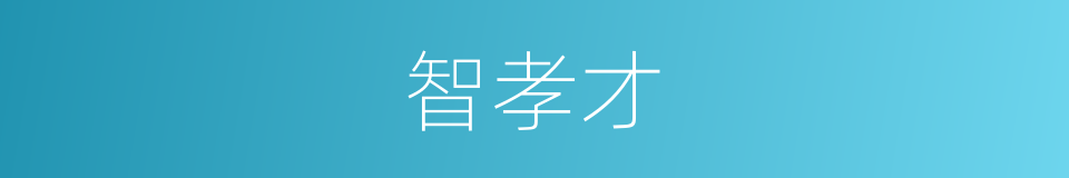 智孝才的同义词