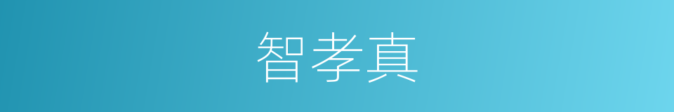 智孝真的同义词