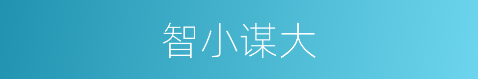 智小谋大的意思