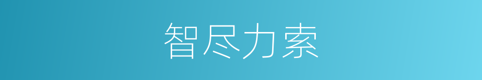 智尽力索的同义词