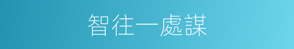 智往一處謀的同義詞