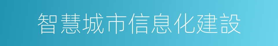 智慧城市信息化建設的同義詞