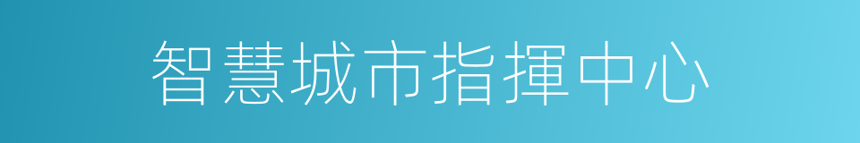 智慧城市指揮中心的同義詞