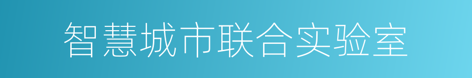 智慧城市联合实验室的同义词