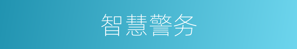 智慧警务的同义词