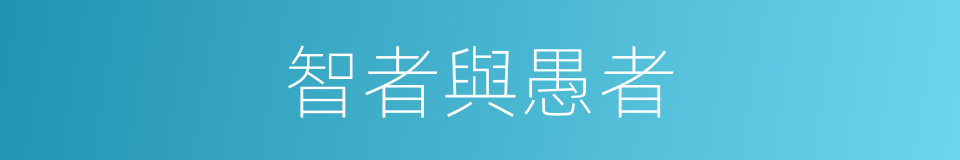 智者與愚者的同義詞