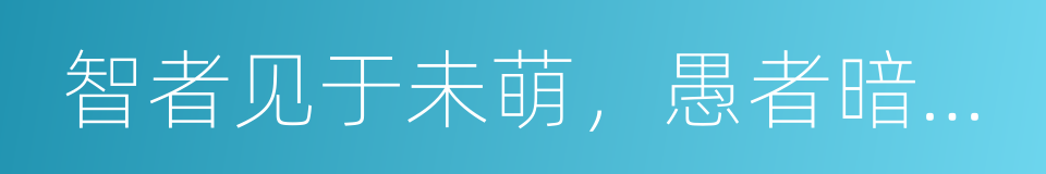 智者见于未萌，愚者暗于成事的同义词