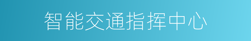 智能交通指挥中心的同义词