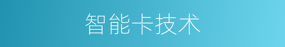 智能卡技术的同义词