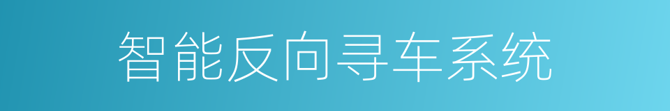智能反向寻车系统的同义词