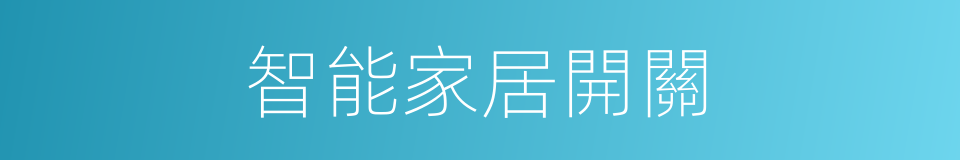 智能家居開關的同義詞