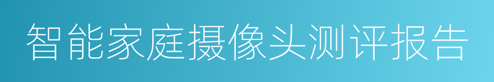 智能家庭摄像头测评报告的同义词