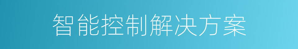 智能控制解决方案的同义词