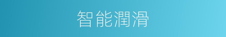 智能潤滑的意思