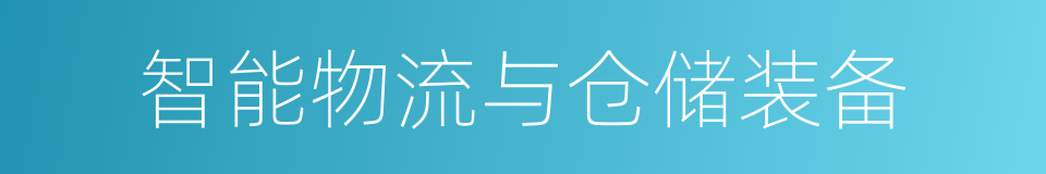 智能物流与仓储装备的同义词