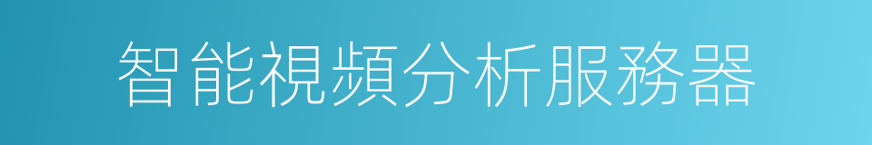 智能視頻分析服務器的同義詞
