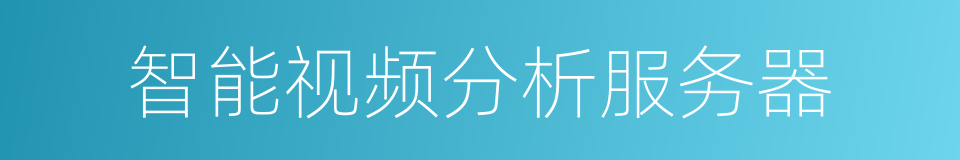 智能视频分析服务器的同义词